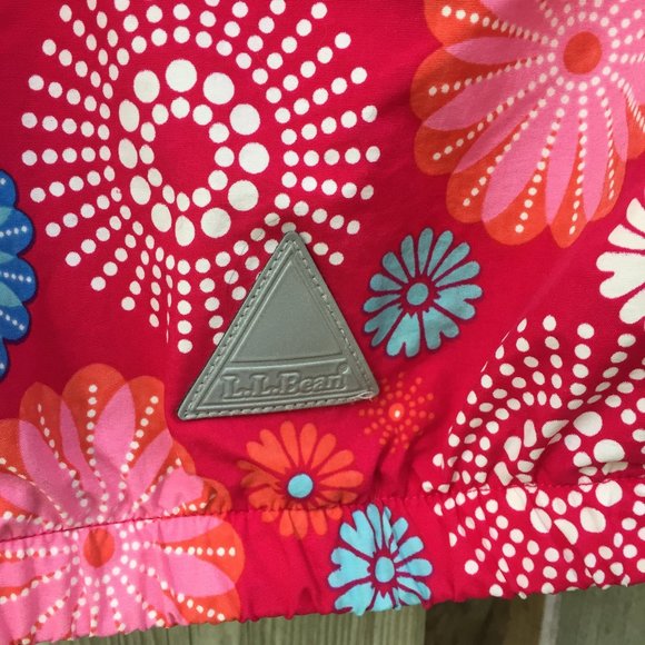 L.L. Bean red spring/fall light hooded jacket - size 5/6 - Picture 5 of 8